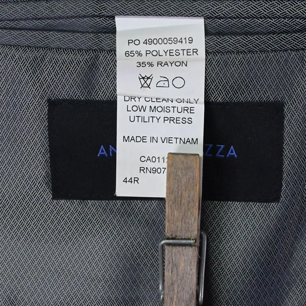 Andrew Fezza 44R‎ Black Woven 2Btn Mens Blazer Suit Jacket Sport Coat